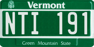 VT license plate NTI191