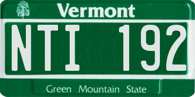 VT license plate NTI192