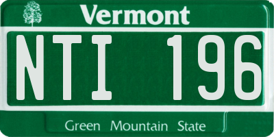 VT license plate NTI196