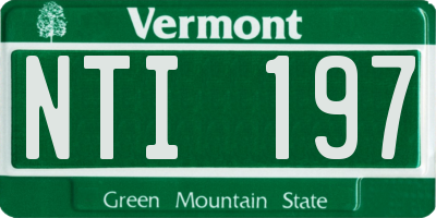 VT license plate NTI197