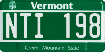 VT license plate NTI198