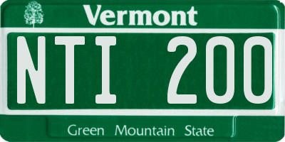 VT license plate NTI200