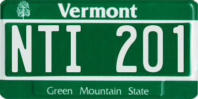 VT license plate NTI201