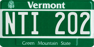 VT license plate NTI202