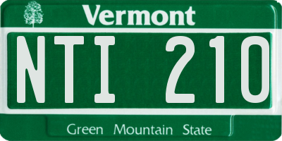 VT license plate NTI210