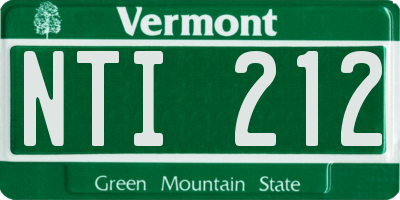 VT license plate NTI212