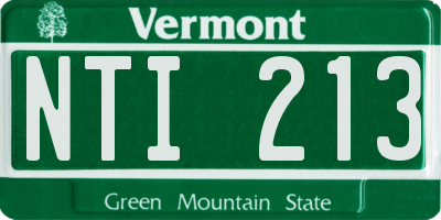 VT license plate NTI213