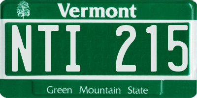 VT license plate NTI215