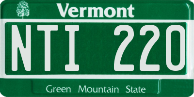VT license plate NTI220