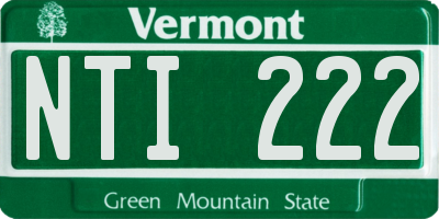 VT license plate NTI222