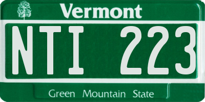VT license plate NTI223