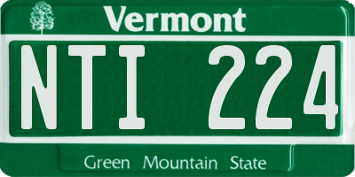 VT license plate NTI224
