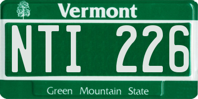 VT license plate NTI226