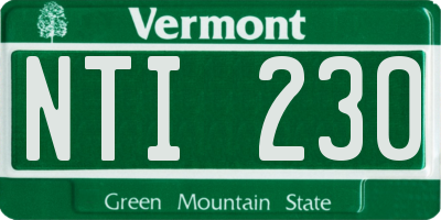 VT license plate NTI230