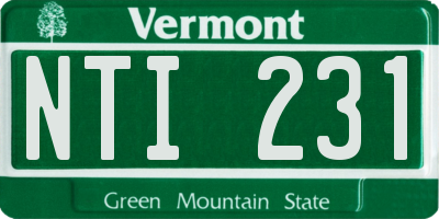 VT license plate NTI231