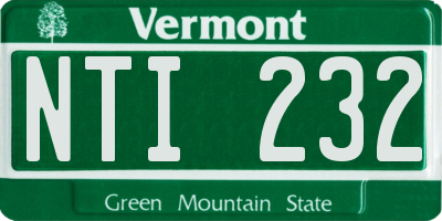 VT license plate NTI232