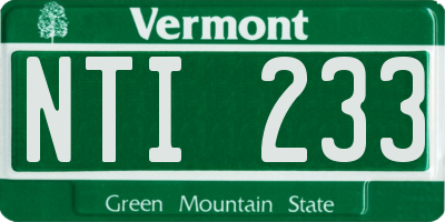 VT license plate NTI233