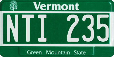 VT license plate NTI235
