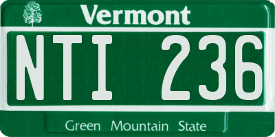VT license plate NTI236