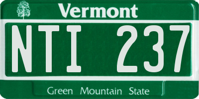VT license plate NTI237