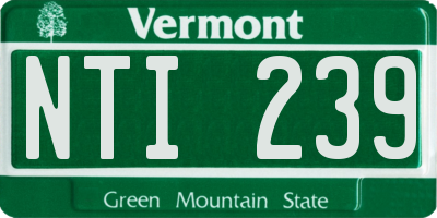 VT license plate NTI239