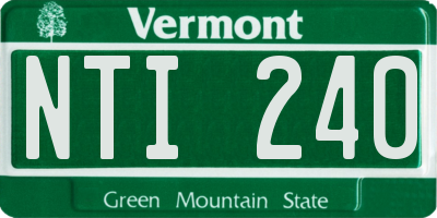 VT license plate NTI240