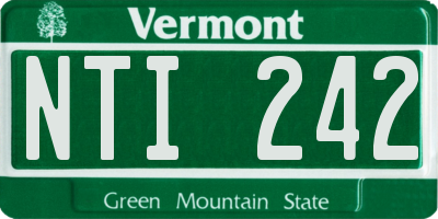 VT license plate NTI242