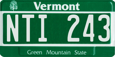 VT license plate NTI243