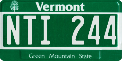 VT license plate NTI244