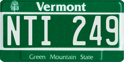 VT license plate NTI249