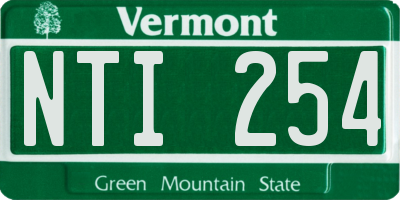 VT license plate NTI254