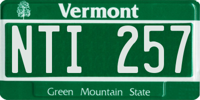 VT license plate NTI257