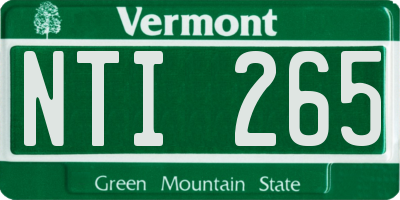 VT license plate NTI265