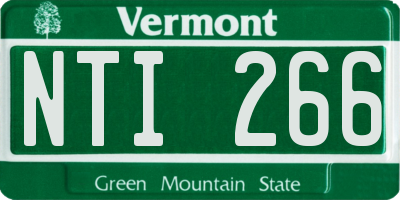 VT license plate NTI266