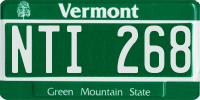 VT license plate NTI268