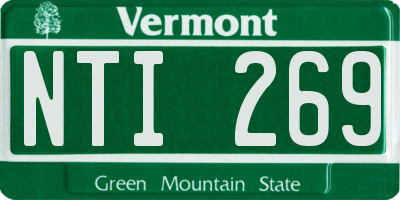 VT license plate NTI269