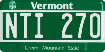 VT license plate NTI270