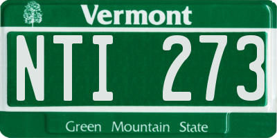 VT license plate NTI273