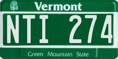 VT license plate NTI274