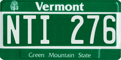 VT license plate NTI276