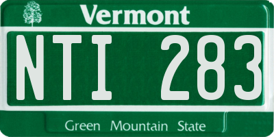VT license plate NTI283