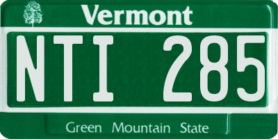 VT license plate NTI285