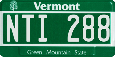 VT license plate NTI288