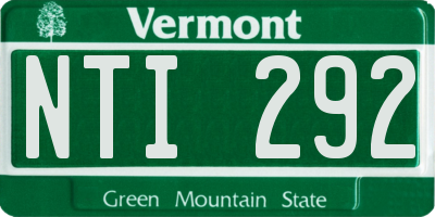 VT license plate NTI292