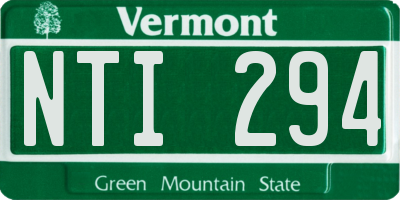 VT license plate NTI294
