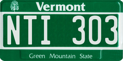 VT license plate NTI303