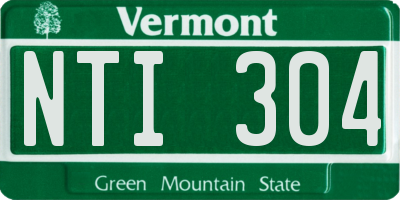 VT license plate NTI304