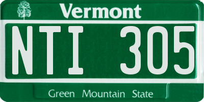 VT license plate NTI305