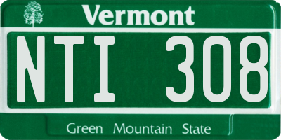 VT license plate NTI308