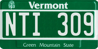 VT license plate NTI309